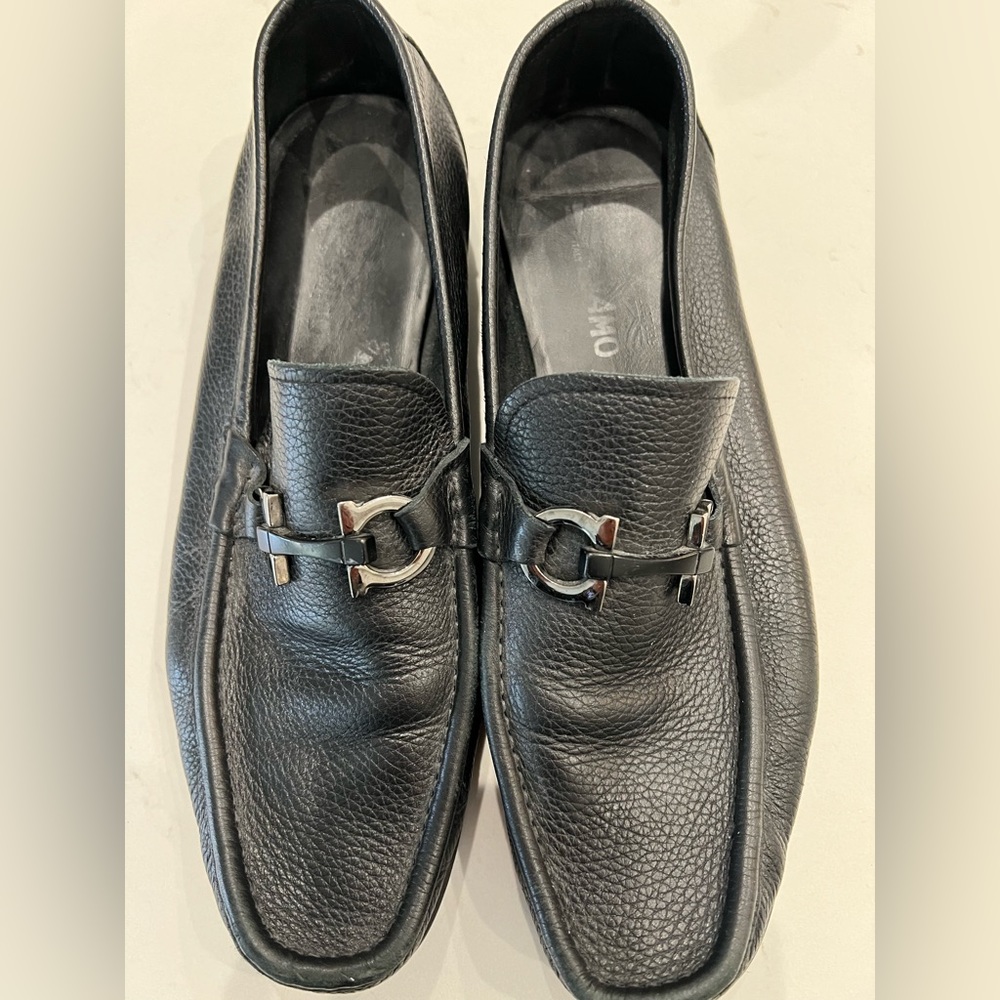 Ferragamo Men's Grandioso Gancini Leather Loafers